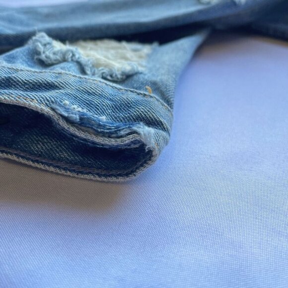 NWOT GRLFRND DARIA MEDIUM DENIM OVERSIZED DISTRESSED JEANS JACKET - M - Picture 10 of 13